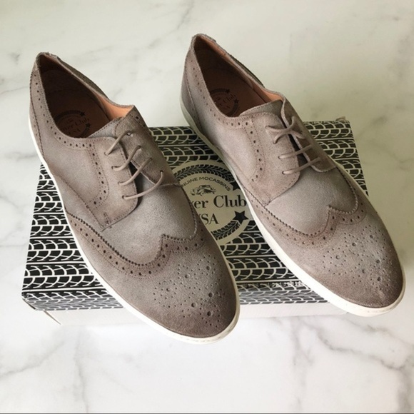 Driver Club Princeton Wingtip Lace-Up Sneaker Light Grey Suede - Picture 1 of 10